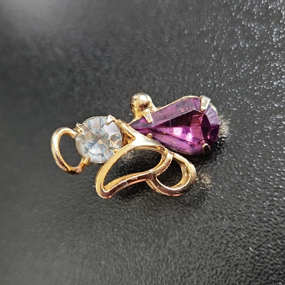 Amethyst February birthstone guardian angel pin